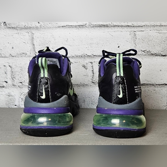 Nike Air Max 270 React Sneakers Mens 10 Purple Green Black CT1817-001 - Picture 5 of 10